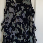 Fun & Flirt EUC |  women’s ruffle tank blouse multicolored tiered sheer‎ large Photo 0