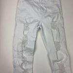 Hollister  Ultra Highrise White Denim Distressed Legging Size 1 Long Raw Hem Photo 1