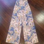 Unique Vintage re:named Floral Wide-Leg Pants in Blue and Pink Photo 0