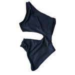 Beach Riot Celine One Piece Swimsuit Black Small One Shoulder Cut Out Photo 3