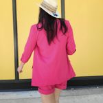 Women's Pink Belted Shorts and Bazer Set Size M Photo 1