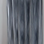 Ny Collection  Black & White Striped Pleated Midi Skirt Elastic Waist Size Small Photo 0