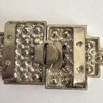 Vintage Art Deco Rhinestone Belt Buckle Clasp Silver Tone metal Photo 2