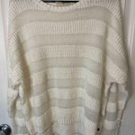 Roxy  Cable Knit Crewneck Sweater Cotton Blend White Size XL Photo 0