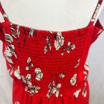 Skies Are Blue  red and white floral smocked jumpsuit size medium Photo 3