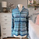 Nike  Pro Dri Fit Pullover Blue Print Athletic Top Womens Performance Photo 13