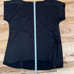 Eileen Fisher Black Short Sleeved Silky Blouse Photo 5