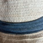 H&M Cream Straw Hat with Blue Band Size Medium Photo 6