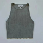 Derek Lam  10 Crosby Rheya Knit Crop Top Metallic Silver Gray XS Photo 5