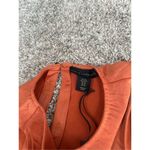 NWT House of Harlow 1960 Maxi Dress Satin Silky Orange Ruched Tie Front Side XS Photo 4