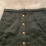 Naggoo High Waist Mini Skirt Army Green Faux Suede Size M Photo 4