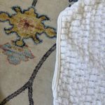 Kinross White Pointelle Boxy Crochet Tight Knit Sleeveless Sweater Top Medium Photo 3