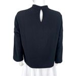 Madewell Women's Black Mockneck Bell Sleeve Cropped Shirt Blouse Size Small Photo 2