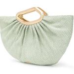 Cult Gaia ππ Jada Top Handle Clutch Bag Raffia ~ Mint Green NWT Photo 4