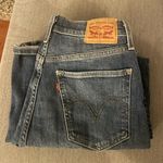 Levi's Levi Mile High Cropped Wide Leg Blue Jeans with Red Stripe Photo 1