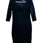 Boden Sweetheart Neck 3/4 Sleeves Sheath Knee Length Dress Black Size 8 Photo 0