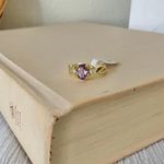 Boutique NWT Gold Amethyst Oval Cut Ring “Brigitta” Light Purple Promise Engagement Jewelry Photo 3