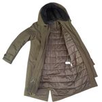 French Connection  Women’s‎ XS Insulated Parka Trench Coat Army Green Hooded Long Photo 2