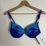 TARA GRINNA BLUE/TURQ/GOLD high waist bikini bottoms and padded top size 13 a/b Blue Photo 2