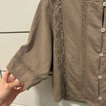 Aerie  short sleeve crochet cardigan Tan Photo 3