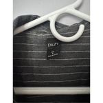 Dazy women’s gray and white striped dress shirt size medium Gray Photo 1