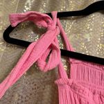 Free People Sachet Pink Fleur Cotton Gauze Tie Strap Tunic Mini Dress Small Photo 3