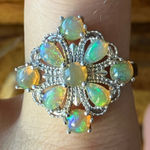 Natural Honey Opal Cocktail Ring Size 9 Silver Photo 0