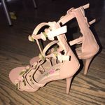 Nude Strappy Rose Heels Tan Size 12 Photo 0