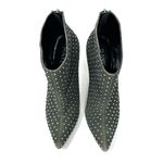 Raye  Size 7.5 Boots Gray Rhinestone‎ Studded 4" Heel Back Zip Bootie Pointed Toe Photo 2