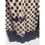 Ann Taylor  Cardigan‎ Womens L Navy Tan Black Polka Dot Long Sleeve Knit Photo 4