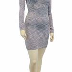 Tart  Women's XS Heathered Gray Fitted Long Sleeve Mini Dress Photo 1