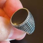 Casual black obsidian S925 silver ring size 8.75 Photo 6