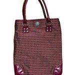 Cynthia Rowley  red canvas print w/red leather trim Photo 0