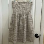 Banana Republic  Strapless Linen Cotton Blend Coastal Dress w Pockets Sz 0 EUC XS Photo 1