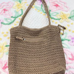 The Sak The‎  Crochet Tote Bag Brown Hobo Shoulder Bag Photo 0