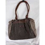 J Brand Mod Brand‎ Canvas Leather Trim Satchel Shoulder Bag Everyday Purse Photo 2