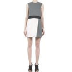 Alexander McQueen  McQ Paneled Mini Dress Wool Satin NWT Sz IT 42 US‎ 6 Photo 1