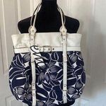 Emilie M NWT Floral Navy and White Shoulder Bag. Blue Photo 0
