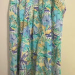 Cabin creek  Womens Maxi Skirt L Large 40” Tropical Floral Print Blue Purple Photo 0