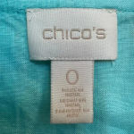 Chico's Aqua Breeze Beaded Linen Turquoise Open Jacket Cardigan Coastal Size 0 S Photo 9