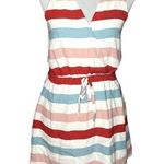 Lovers + Friends Dreamland Striped Dress White Red Blue Size Small Photo 0