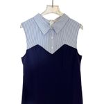 English Factory  Navy & White Oxford Pinstripe Mini Dress Sz Small NWOT Photo 3