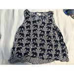 Crown & Ivy Crown & Ivy Curvy 1X Tank Top Navy Blue White Elephant Print Sleeveless Photo 3