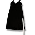 Vtg Komar Black Slip Dress Silky Lace Trim Side Slit Dress Sz 36 Average Photo 4