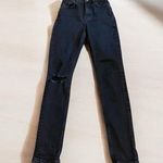 Reformation  Serena faded and destroyed black skinny jeans Photo 0