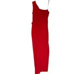 Eliza J Maxi Formal Elegant One Shoulder Red Maxi Side Zipper Dress Size 8 Photo 4