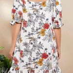 White Floral Smock Dress Size 2X Photo 1