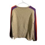 THML  Small Knit Sweater Tan Purple & Orange Stripes Crewneck Photo 3