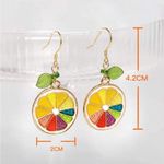 Colorful Citrus Slice Earrings Red Photo 4