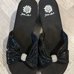 Yellow Box  Black Sparkle Bow Sandals Photo 0